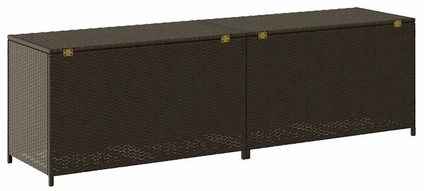 Vrtna kutija za pohranu od poliratana 200 x 50 x 60 cm smeđa - Smeđa 200 x 50 x 60 cm Smeđa 200 x 50 x 60 cm
