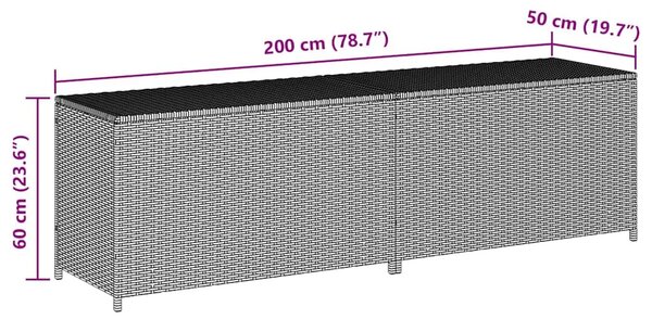 Vrtna kutija za pohranu od poliratana 200 x 50 x 60 cm smeđa - Smeđa 200 x 50 x 60 cm Smeđa 200 x 50 x 60 cm