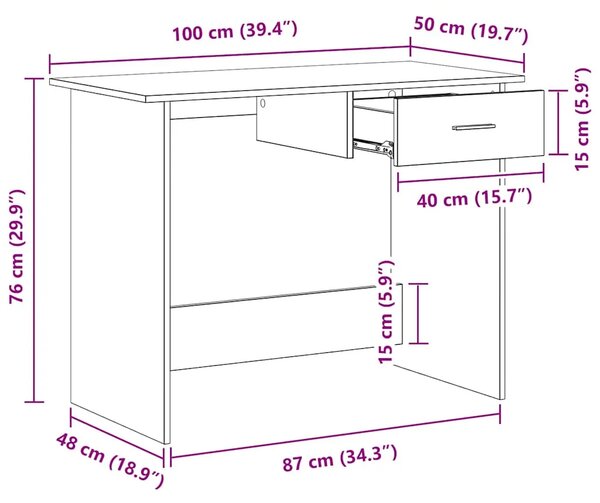 Radni stol visoki sjaj bijeli 100x50x76 cm konstruirano drvo - Visoko sjajno bijela Visoko sjajno bijela
