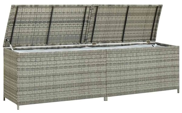 Vrtna kutija za pohranu od poliratana 200 x 50 x 60 cm siva - Siva 200 x 50 x 60 cm Siva 200 x 50 x 60 cm