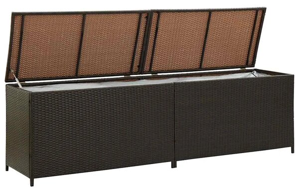 Vrtna kutija za pohranu od poliratana 200 x 50 x 60 cm smeđa - Smeđa 200 x 50 x 60 cm Smeđa 200 x 50 x 60 cm