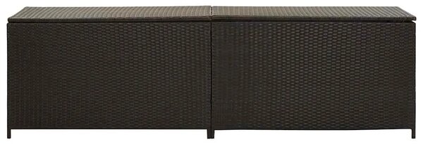 Vrtna kutija za pohranu od poliratana 200 x 50 x 60 cm smeđa - Smeđa 200 x 50 x 60 cm Smeđa 200 x 50 x 60 cm