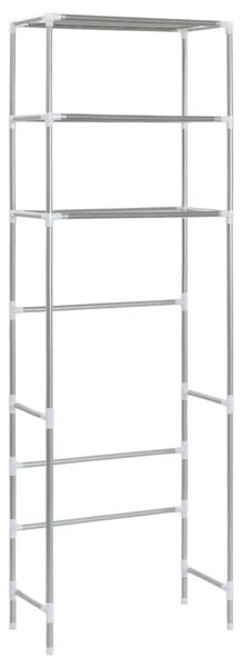Stalak za pohranu iznad toaleta s 3 razine srebrni 53x28x169 cm - Srebrno 53 x 28 x 169 cm Srebrno 53 x 28 x 169 cm