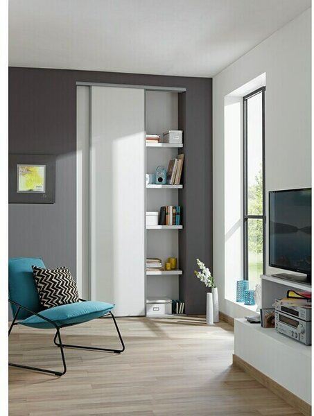 Optimum Ugradbeni komplet kliznih vrata (Bijela-antracit, 120 x 250 cm)