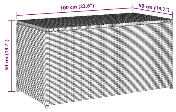 Vrtna kutija za pohranu od poliratana 100 x 50 x 50 cm crna - Crna 100 x 50 x 50 cm Crna 100 x 50 x 50 cm
