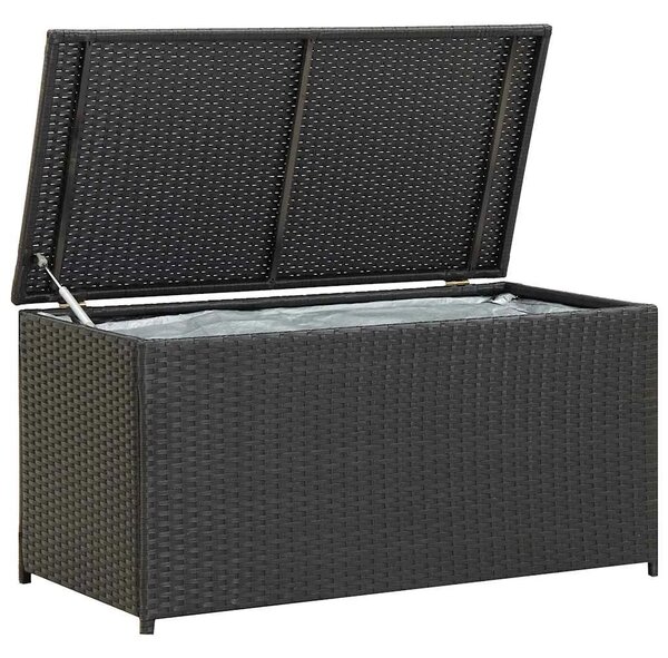 Vrtna kutija za pohranu od poliratana 100 x 50 x 50 cm crna - Crna 100 x 50 x 50 cm Crna 100 x 50 x 50 cm