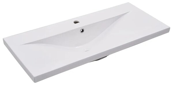 Ugradbeni Lavabo - Umivaonik 91 x 39 5 x 18 5 cm keramički bijeli - 91 x 39.5 x 18.5 cm 91 x 39.5 x 18.5 cm