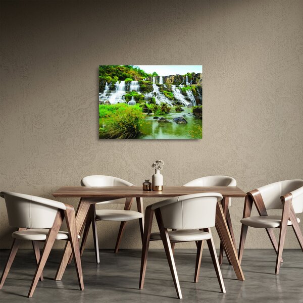 Staklena slika - slapovi sa zelenilom (70x50 cm)