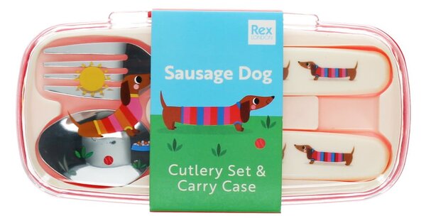 Dječji pribor za jelo 2 kom od nehrđajućeg čelika Sausage Dog – Rex London