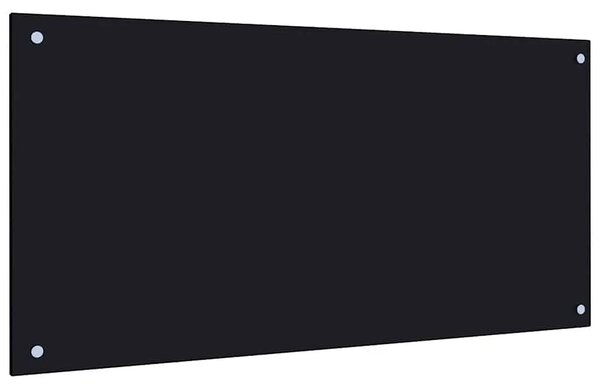 Kuhinjska zaštita od prskanja crna 100 x 50 cm kaljeno staklo - Crna 100 x 50 x 0.6 cm 1 Crna