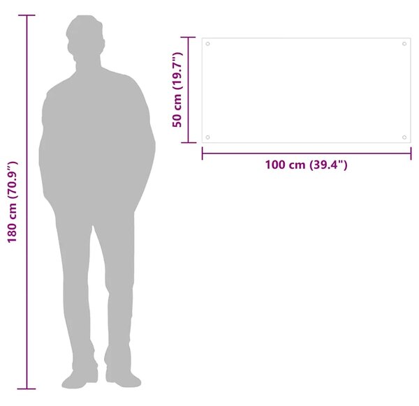 Kuhinjska zaštita od prskanja crna 100 x 50 cm kaljeno staklo - Crna 100 x 50 x 0.6 cm 1 Crna