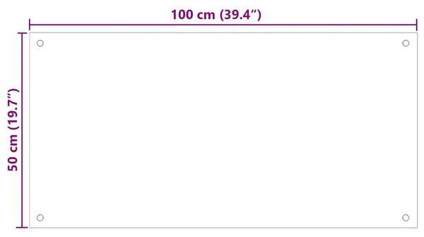 Kuhinjska zaštita od prskanja crna 100 x 50 cm kaljeno staklo - Crna 100 x 50 x 0.6 cm 1 Crna
