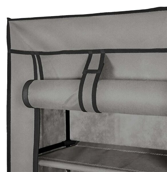 Ormarić za cipele s pokrovom od tkanine 57 x 29 x 162 cm sivi - Siva 1 1 1