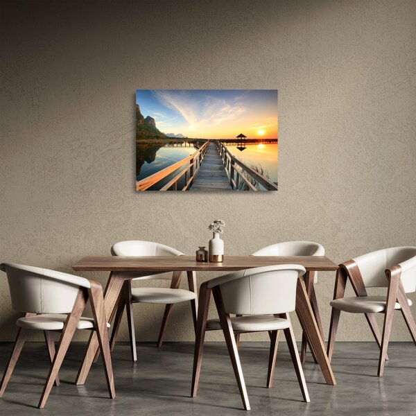 Staklena slika drvenog gata (70x50 cm)