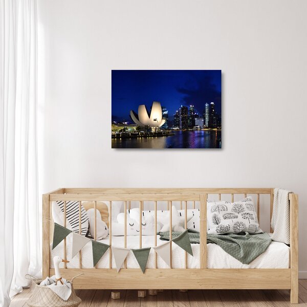 Staklena slika Singapura noću (70x50 cm)