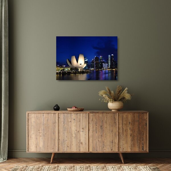 Staklena slika Singapura noću (70x50 cm)