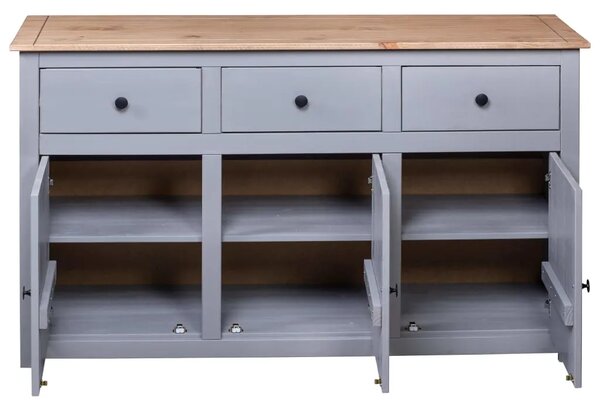 Komoda od masivne borovine siva 135x40x80 cm asortiman Panama - Siva 1 Siva