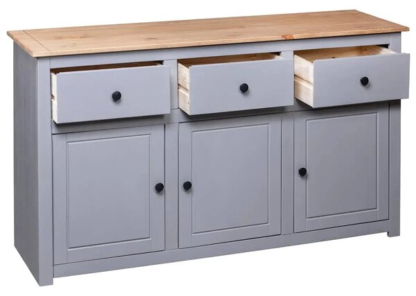 Komoda od masivne borovine siva 135x40x80 cm asortiman Panama - Siva 1 Siva