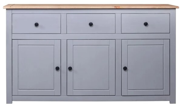 Komoda od masivne borovine siva 135x40x80 cm asortiman Panama - Siva 1 Siva