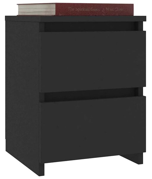 Noćni ormarići 2 kom crni 30 x 30 x 40 cm od konstruiranog drva - Crna 2 Crna 2