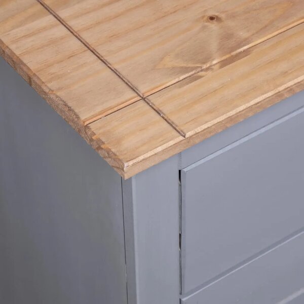 Komoda od masivne borovine siva 135x40x80 cm asortiman Panama - Siva 1 Siva