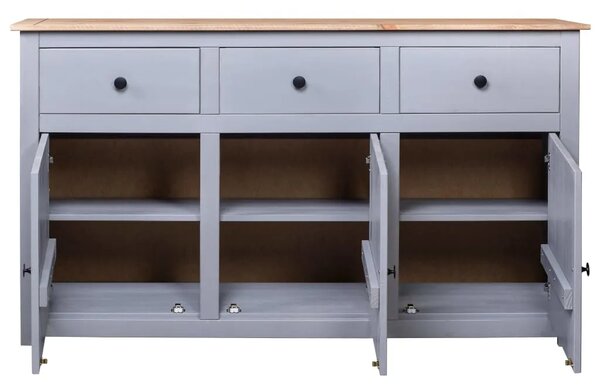 Komoda od masivne borovine siva 135x40x80 cm asortiman Panama - Siva 1 Siva