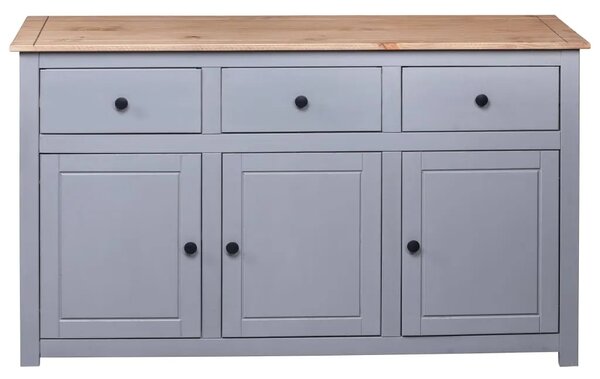 Komoda od masivne borovine siva 135x40x80 cm asortiman Panama - Siva 1 Siva