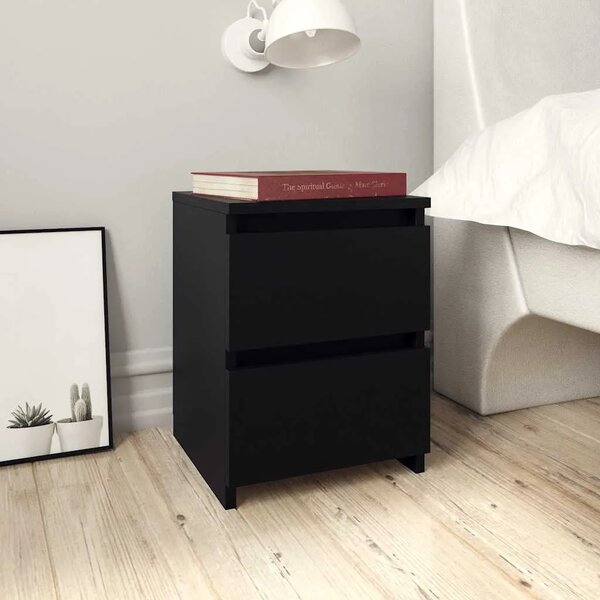 Noćni ormarići 2 kom crni 30 x 30 x 40 cm od konstruiranog drva - Crna 2 Crna 2