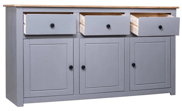 Komoda od masivne borovine siva 135x40x80 cm asortiman Panama - Siva 1 Siva