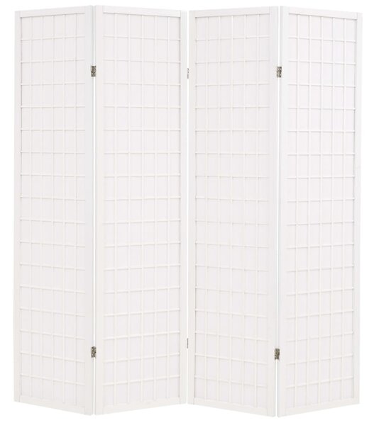 VidaXL Sklopiva sobna pregrada s 4 panela u japanskom stilu 160x170 cm bijela