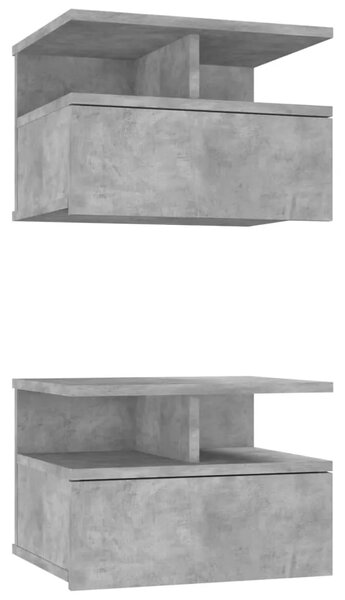 Viseći noćni ormarići 2 kom 40x31x27cm konstruirano drvo - Beton siva 2 Beton siva 2