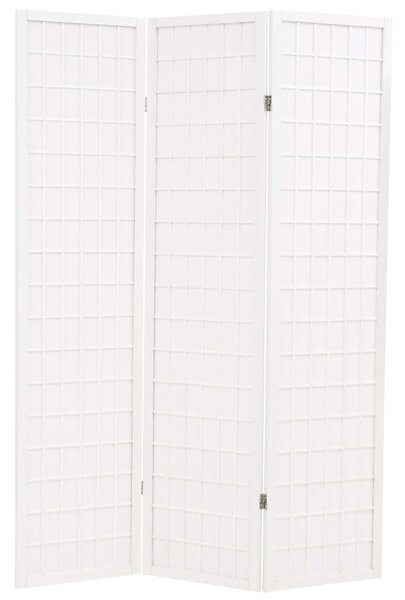 VidaXL Sklopiva sobna pregrada s 3 panela u japanskom stilu 120x170 cm bijela