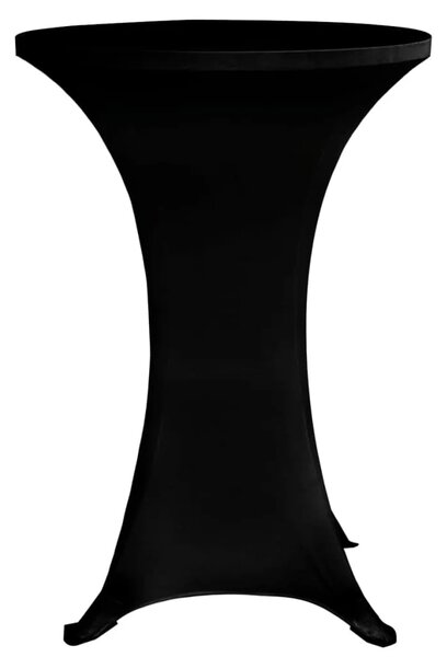 Navlaka za stol za stajanje Ø 60 cm crna rastezljiva 4 kom - Crna 60 cm 4 Crna