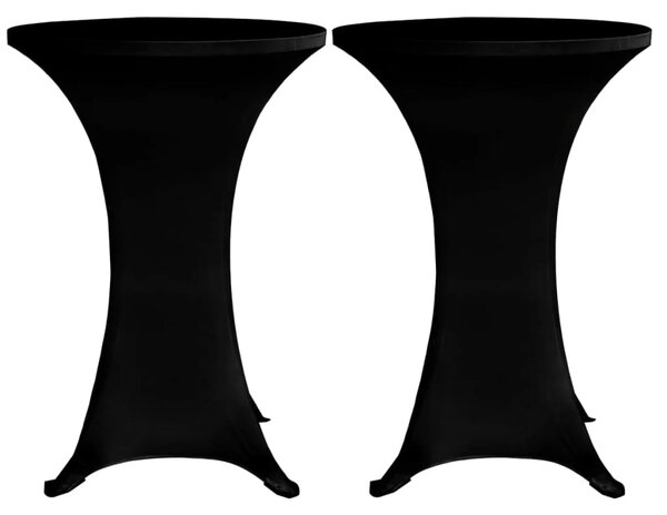 Navlaka za stol za stajanje Ø 60 cm crna rastezljiva 4 kom - Crna 60 cm 4 Crna