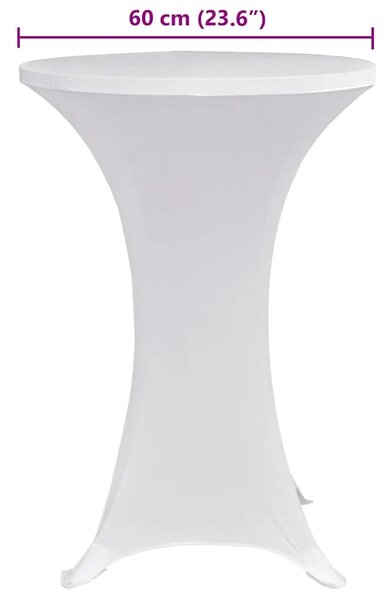 Navlaka za stol za stajanje Ø 60 cm bijela rastezljiva 4 kom - Bijela 60 cm 4 Bijela