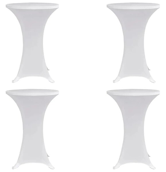 Navlaka za stol za stajanje Ø 60 cm bijela rastezljiva 4 kom - Bijela 60 cm 4 Bijela