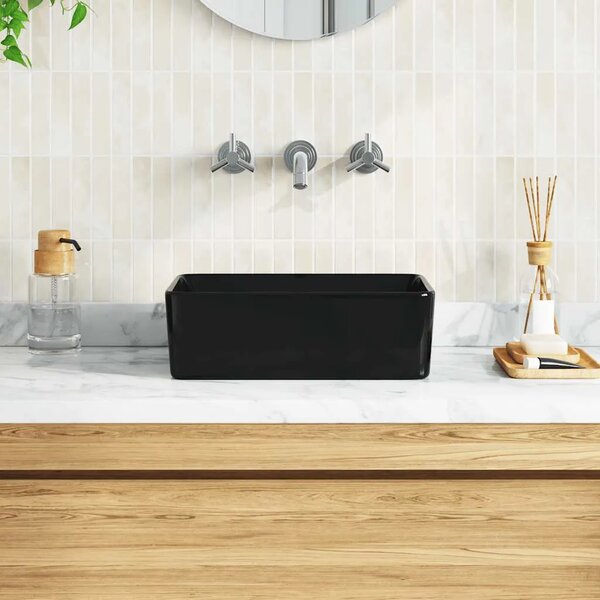 Lavabo - Umivaonik 40 x 30 x 13 cm keramički crni - Crna 40 x 30 x 13 cm Crna 40 x 30 x 13 cm