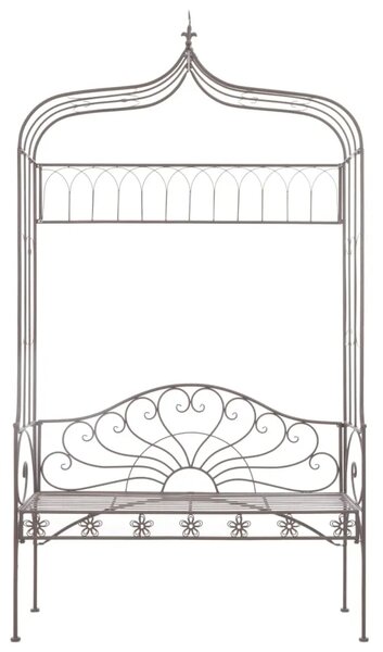 Vrtna klupa 122 cm željezna antikna smeđa - Smeđa 122 cm 1 1
