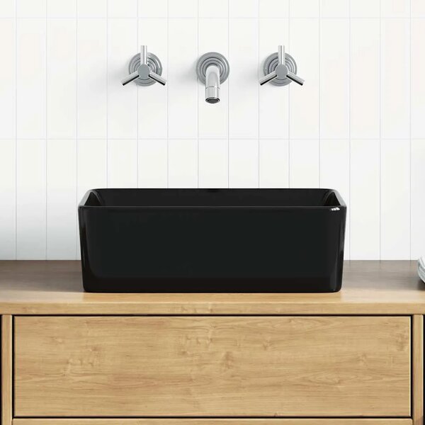 Lavabo - Umivaonik 40 x 30 x 13 cm keramički crni - Crna 40 x 30 x 13 cm Crna 40 x 30 x 13 cm