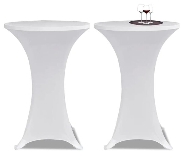 Navlaka za stol za stajanje Ø 60 cm bijela rastezljiva 4 kom - Bijela 60 cm 4 Bijela