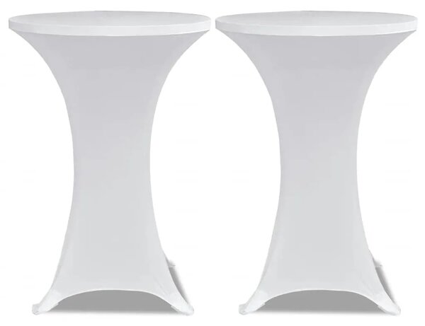 Navlaka za stol za stajanje Ø 60 cm bijela rastezljiva 4 kom - Bijela 60 cm 4 Bijela