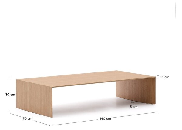 Stolić za kavu u dekoru hrasta u svijetloj prirodnoj boji 70x140 cm Litto – Kave Home