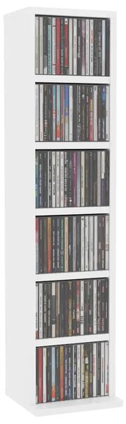 CD stalak – Ormarić za CD-ove bijeli 21 x 20 x 88 cm od konstruiranog drva - Bijela 1 Bijela