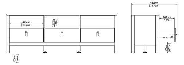 Sivo-bež TV komoda 151x54x38 cm Madrid – Tvilum