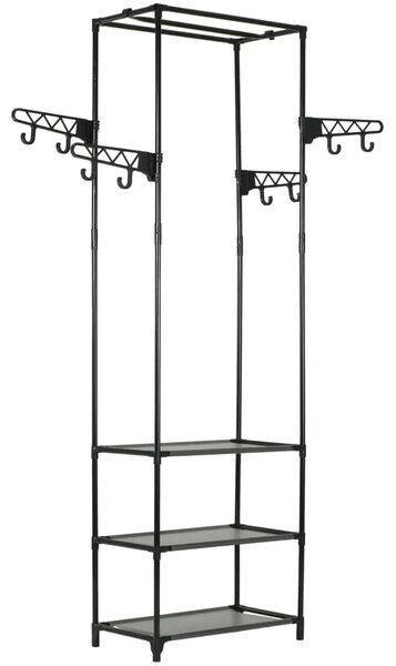 Stalak za odjeću čelik i netkana tkanina 55x28 5x175 cm crni