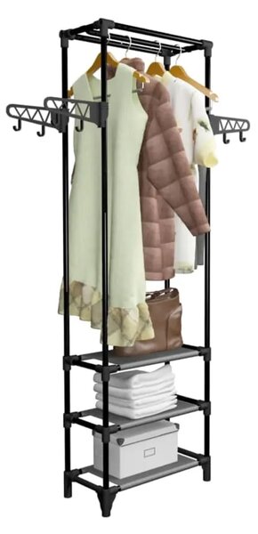 Stalak za odjeću čelik i netkana tkanina 55x28 5x175 cm crni