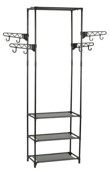 Stalak za odjeću čelik i netkana tkanina 55x28 5x175 cm crni