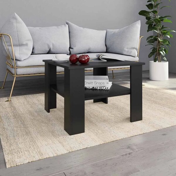 Stolić za kavu crni 60 x 60 x 42 cm od konstruiranog drva - Crna 1 Crna