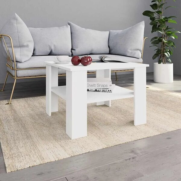 Stolić za kavu bijeli 60 x 60 x 42 cm od konstruiranog drva - Bijela 1 Bijela