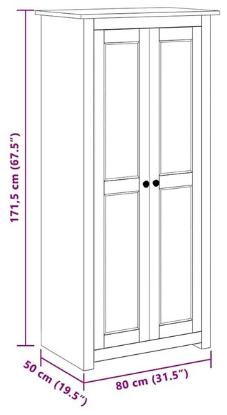 Ormar od masivne borovine sivi 80x50x171 5 cm asortiman Panama - Siva 80 x 50 x 171.5 cm 1 1